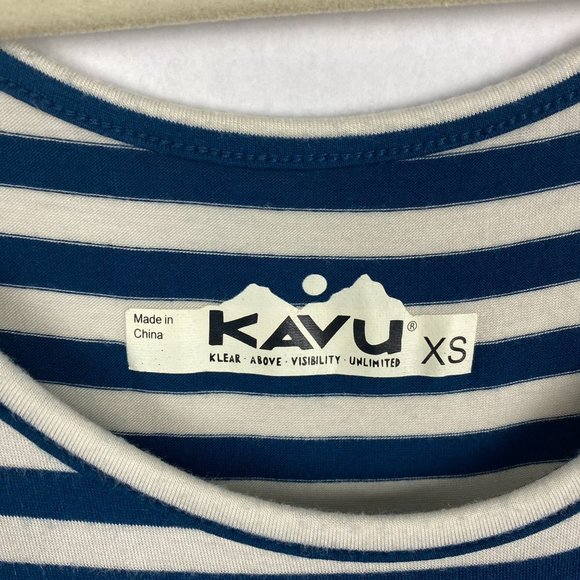 Kavu Womens Striped Romper Size XS Shorts Pockets Blue White Sleeveless Casual - Picture 5 of 8